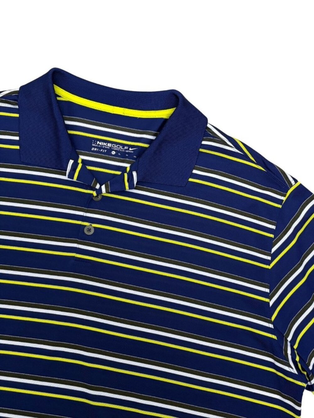 NIKE GOLF Polo Shirt Vintage Y2K Dri-Fit Striped Business Casual Tee Mens XL